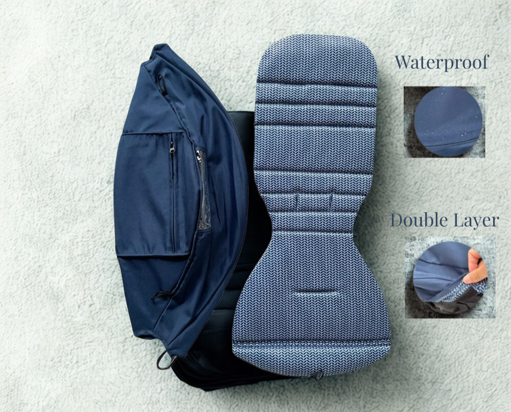 Stroller Replacement Cover Set YOYO Compatible | Waterproof Sunshade Seat Pad UPF50+