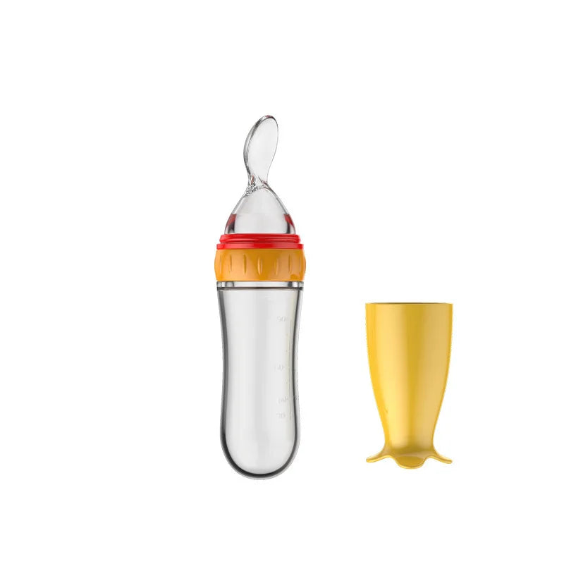 Baby Food Dispensing Spoon | Silicone Squeeze Feeding Bottle BPA Free