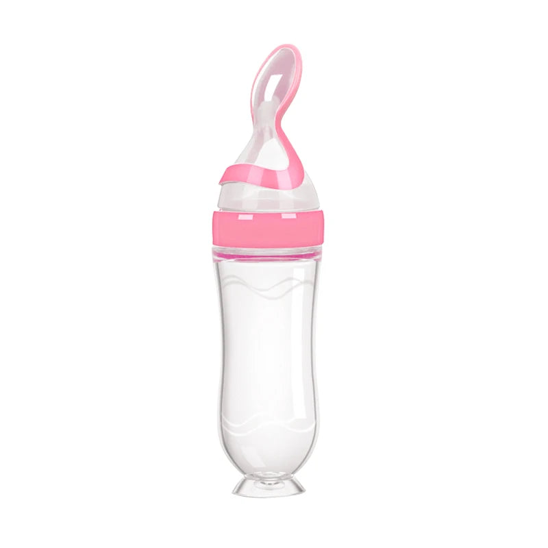 Baby Food Dispensing Spoon | Silicone Squeeze Feeding Bottle BPA Free