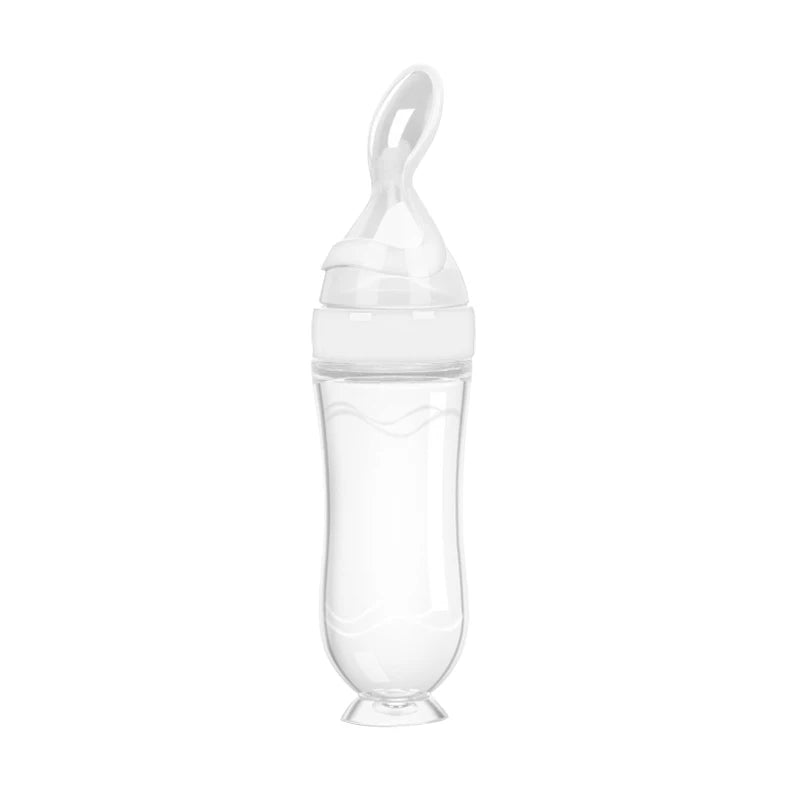 Baby Food Dispensing Spoon | Silicone Squeeze Feeding Bottle BPA Free