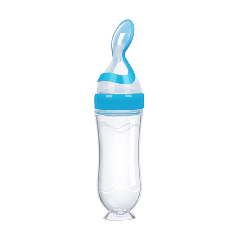 Baby Food Dispensing Spoon | Silicone Squeeze Feeding Bottle BPA Free