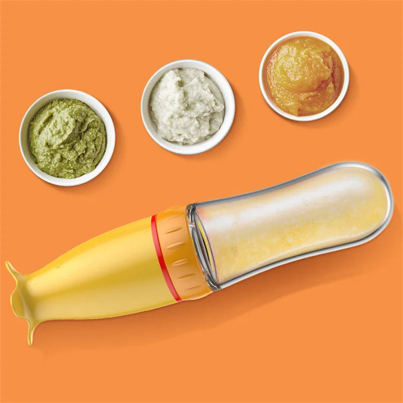 Baby Food Dispensing Spoon | Silicone Squeeze Feeding Bottle BPA Free