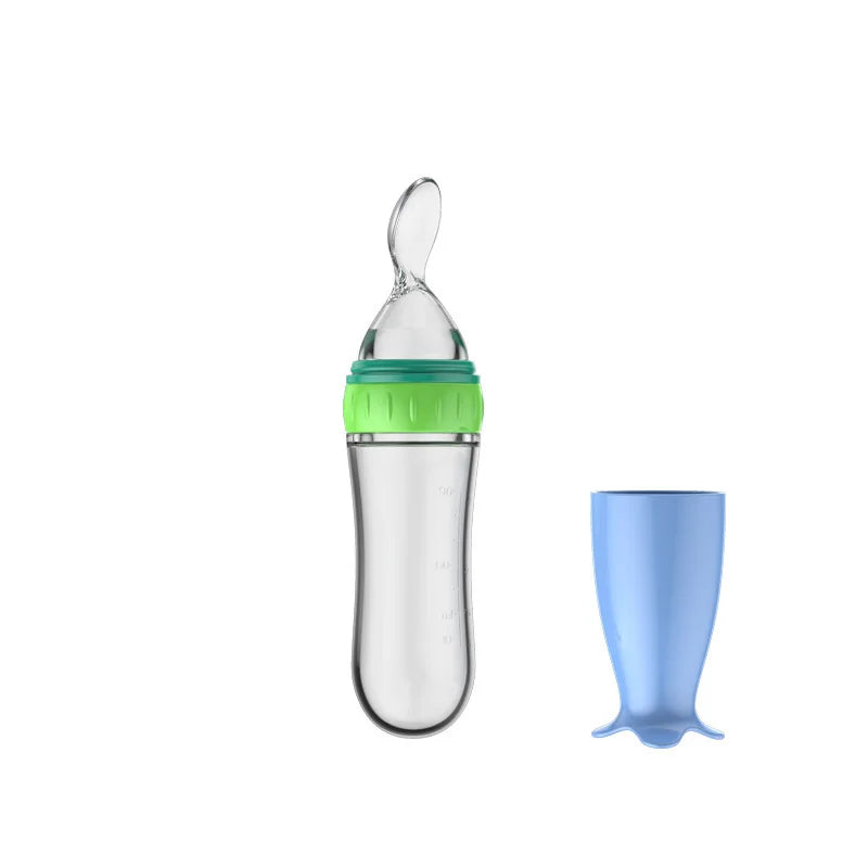 Baby Food Dispensing Spoon | Silicone Squeeze Feeding Bottle BPA Free