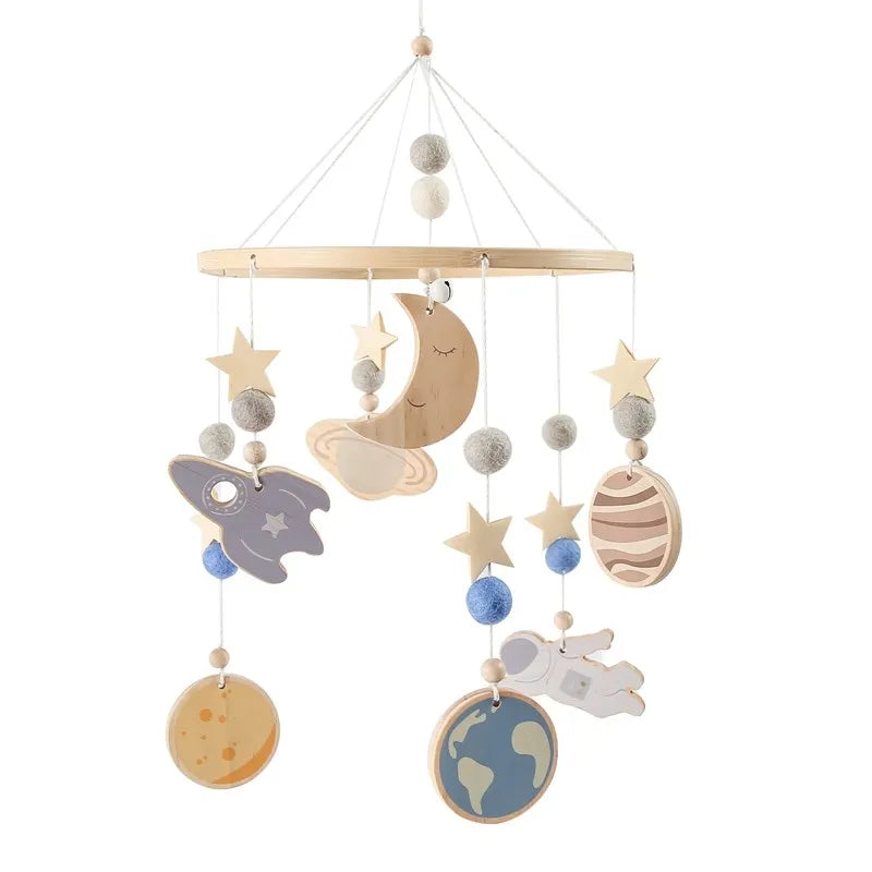 Wooden Musical Baby Mobile for Crib | Premium Nursery Mobile with Rotating Music & Safety Certified Design