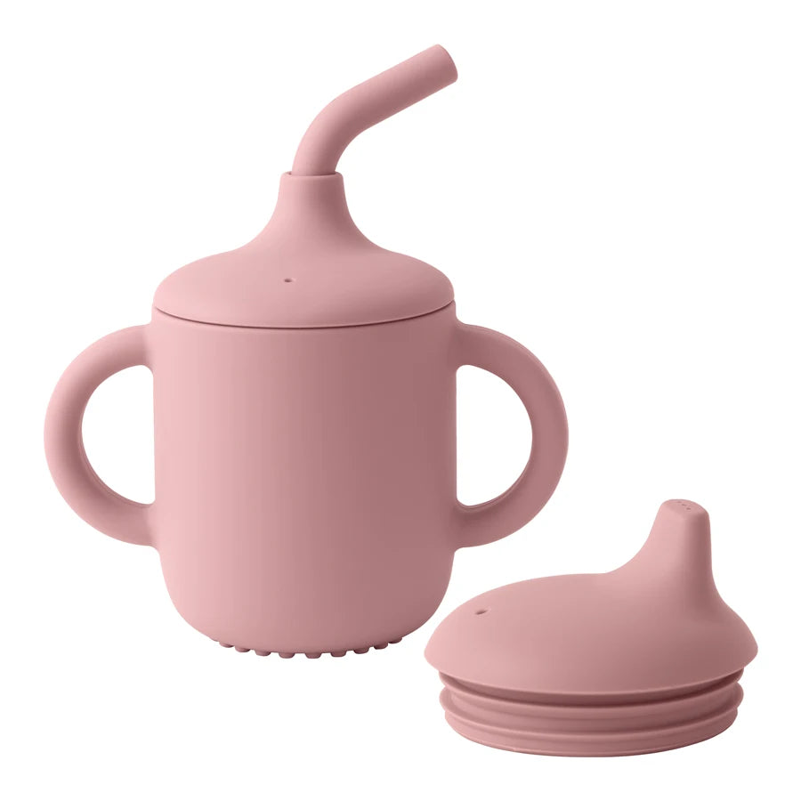 Silicone Training Cup 3-in-1 | BPA Free Baby Sippy Cup with Straw for Toddlers