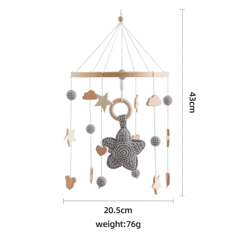 Wooden Musical Baby Mobile for Crib | Premium Nursery Mobile with Rotating Music & Safety Certified Design