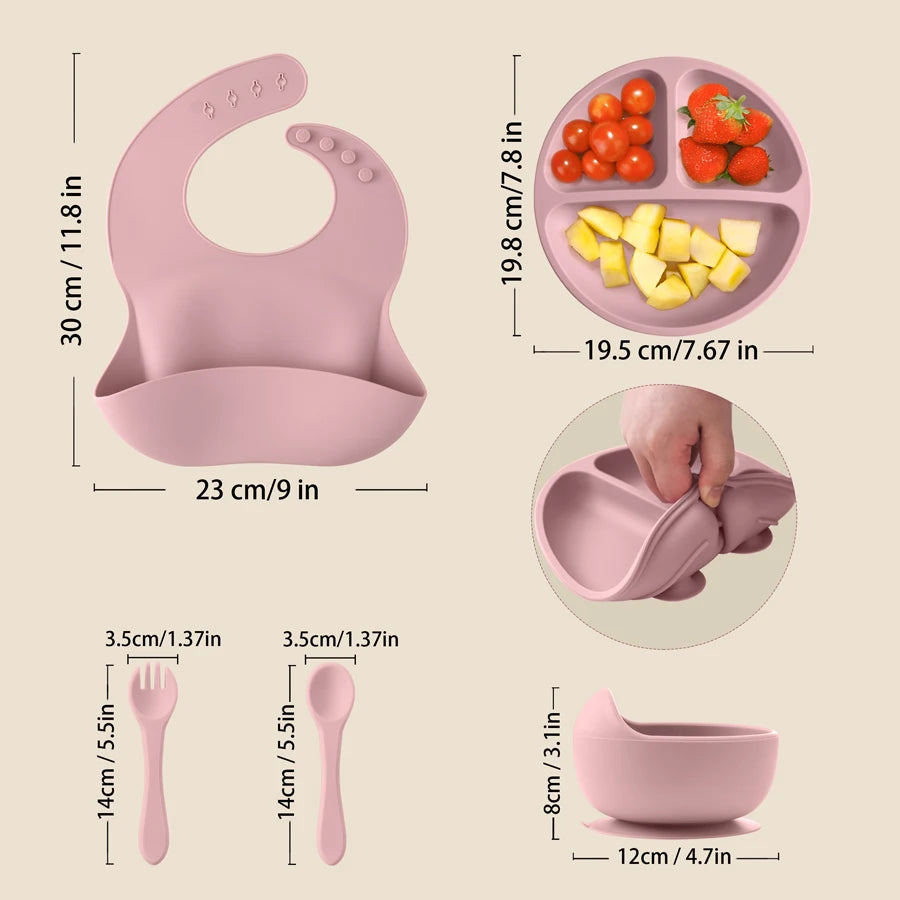 Baby Feeding Set Silicone BPA Free | Baby Led Weaning Complete Kit 6m+