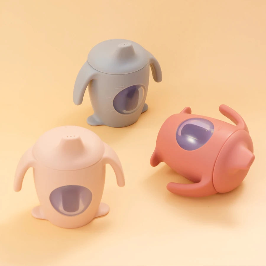 Gobelet d'apprentissage en silicone avec poignées | Gobelet d'apprentissage pour tout-petits sans BPA 160/150 ml