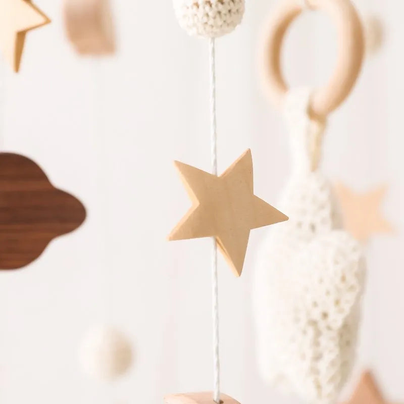 Wooden Musical Baby Mobile for Crib | Premium Nursery Mobile with Rotating Music & Safety Certified Design