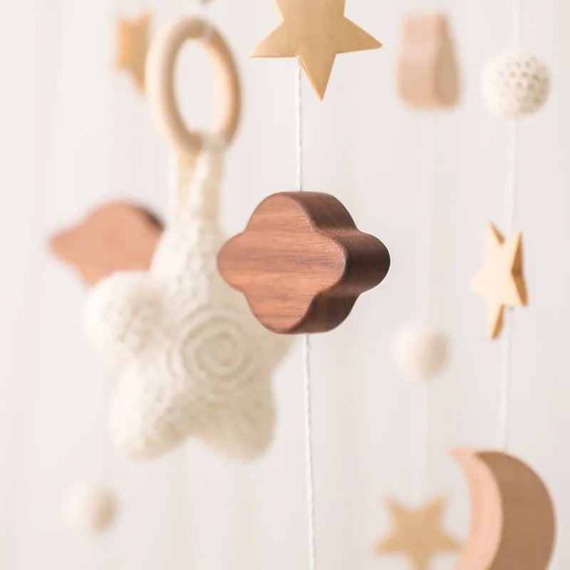 Wooden Musical Baby Mobile for Crib | Premium Nursery Mobile with Rotating Music & Safety Certified Design