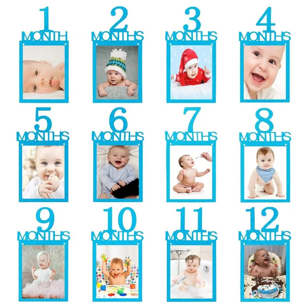Nordic First Year Moments Baby Photo Banner | 12 Month Milestone
