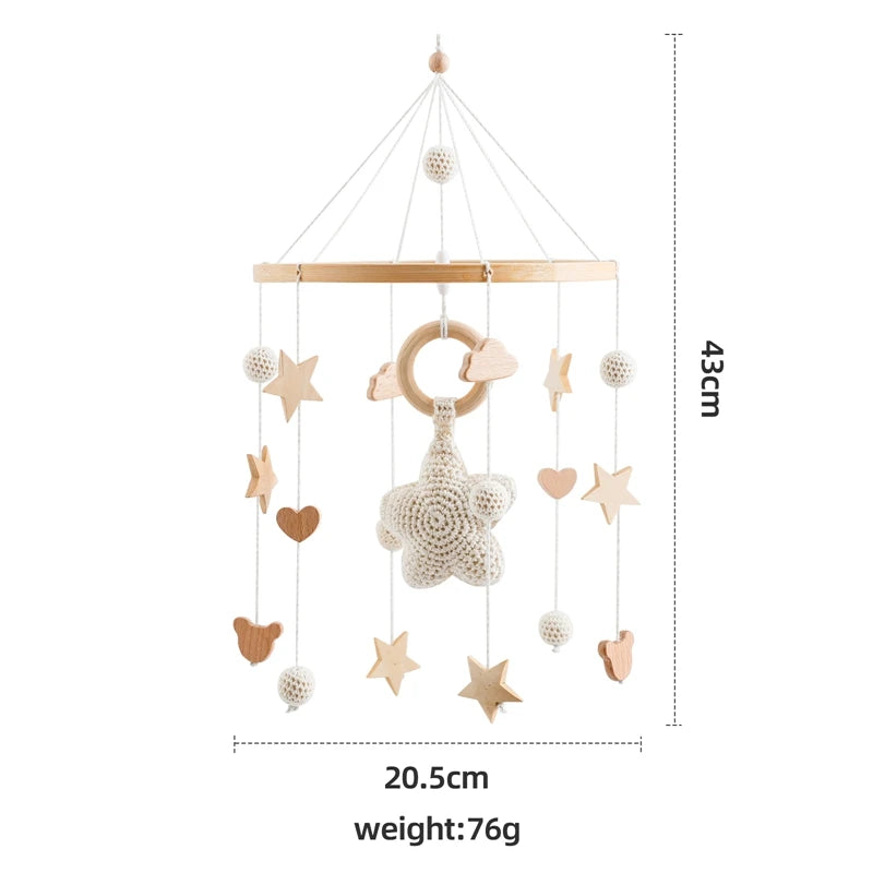 Wooden Musical Baby Mobile for Crib | Premium Nursery Mobile with Rotating Music & Safety Certified Design