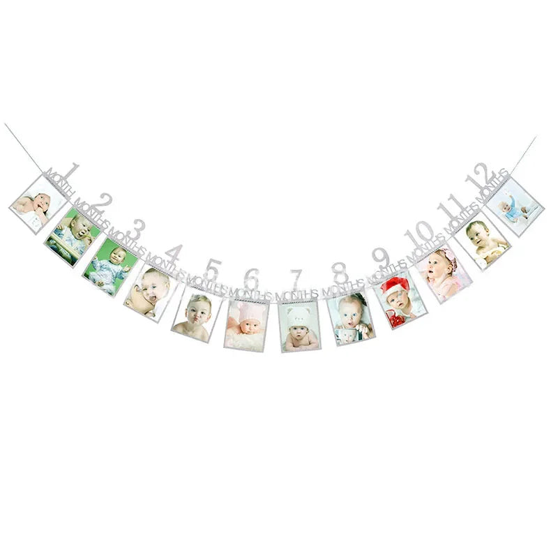 Nordic First Year Moments Baby Photo Banner | 12 Month Milestone