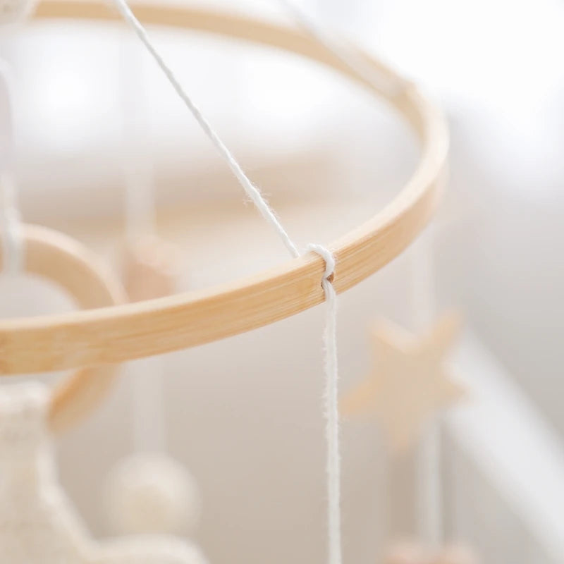 Wooden Musical Baby Mobile for Crib | Premium Nursery Mobile with Rotating Music & Safety Certified Design