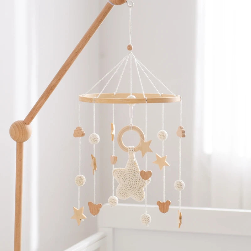 Wooden Musical Baby Mobile for Crib | Premium Nursery Mobile with Rotating Music & Safety Certified Design