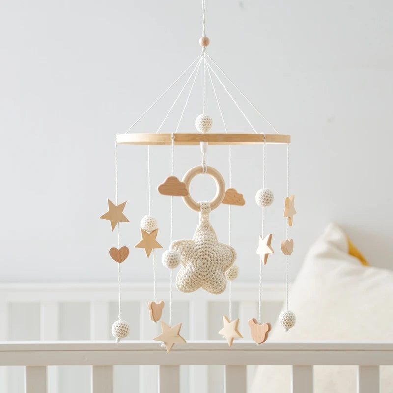 Wooden Musical Baby Mobile for Crib | Premium Nursery Mobile with Rotating Music & Safety Certified Design