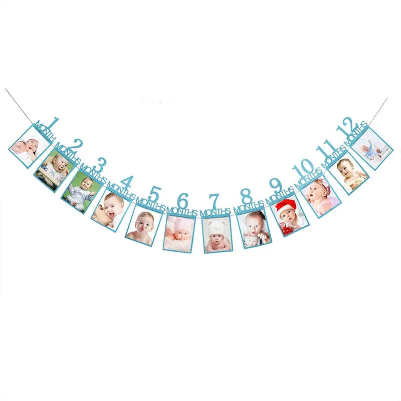 Nordic First Year Moments Baby Photo Banner | 12 Month Milestone