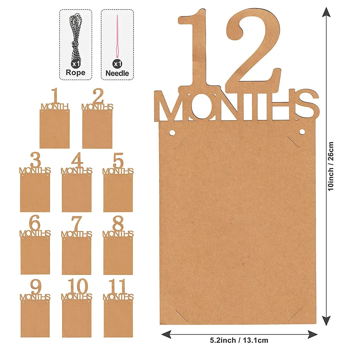 Nordic First Year Moments Baby Photo Banner | 12 Month Milestone
