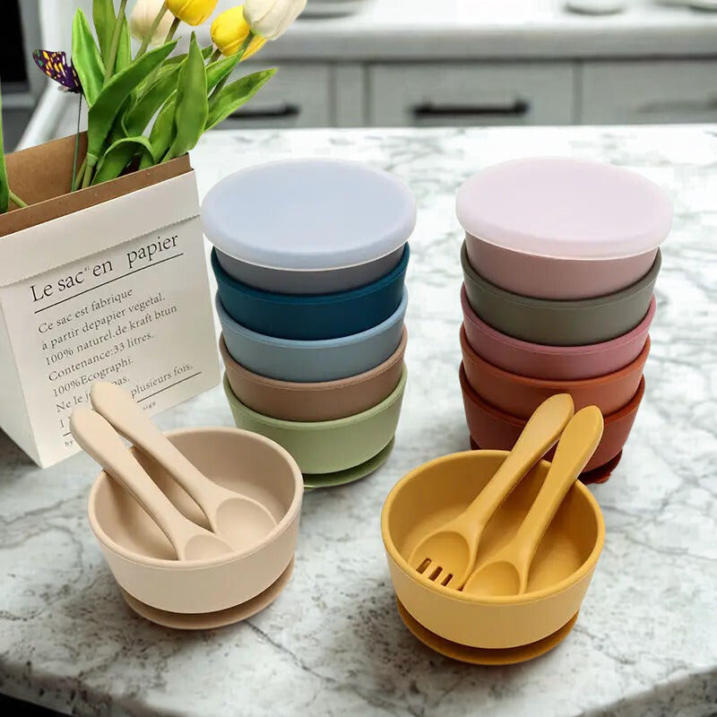 Nordic Silicone Baby Bowl Suction Plate | BPA Free Toddler Dishes 6M-6Y