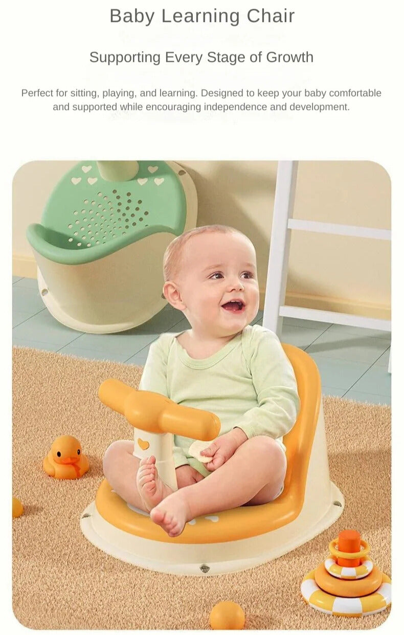 Non-Slip Baby Bath Seat 6+ Months | Infant Chair with 4 Suction Cups