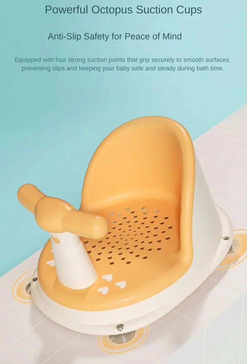 Non-Slip Baby Bath Seat 6+ Months | Infant Chair with 4 Suction Cups