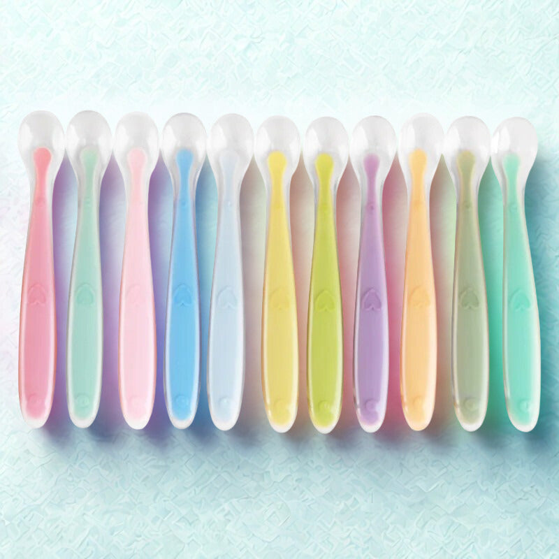 Heat Sensing Baby Spoons Color Changing | Soft Tip First Stage Baby Led Weaning 6+ Months BPA Free