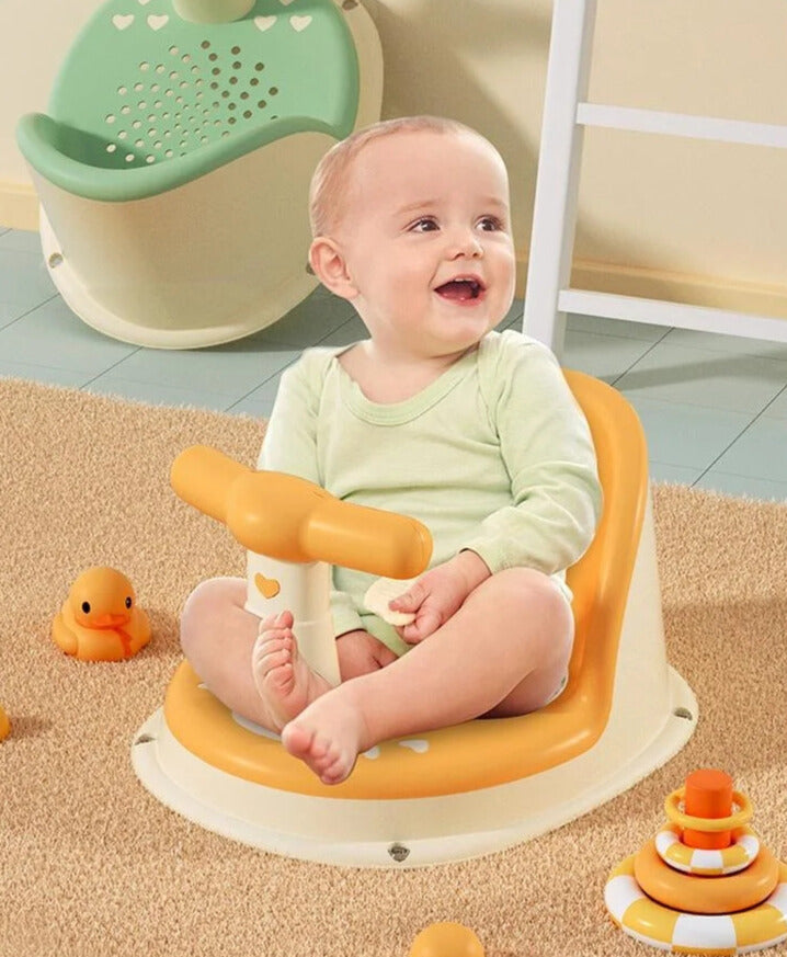 Non-Slip Baby Bath Seat 6+ Months | Infant Chair with 4 Suction Cups