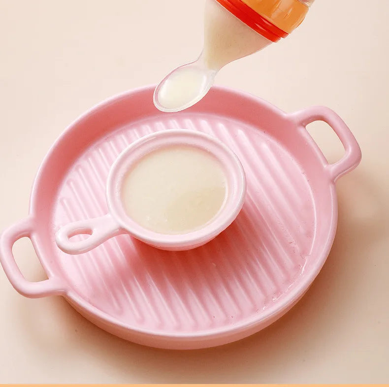 Baby Food Dispensing Spoon | Silicone Squeeze Feeding Bottle BPA Free