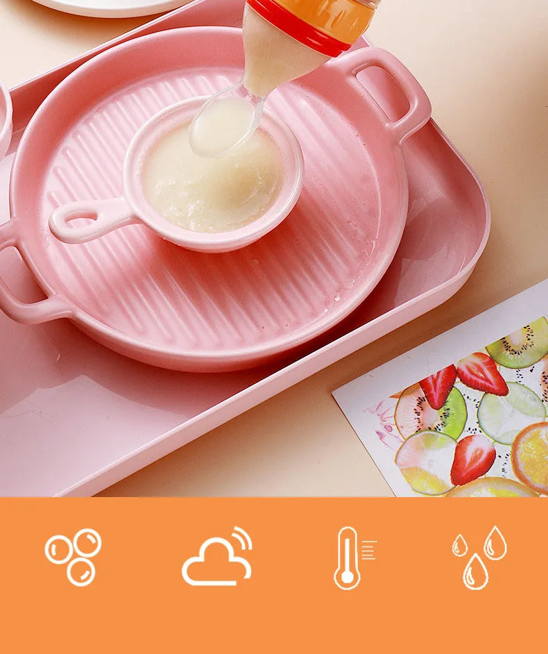 Baby Food Dispensing Spoon | Silicone Squeeze Feeding Bottle BPA Free