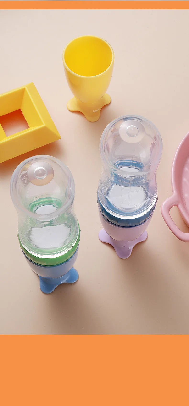 Baby Food Dispensing Spoon | Silicone Squeeze Feeding Bottle BPA Free