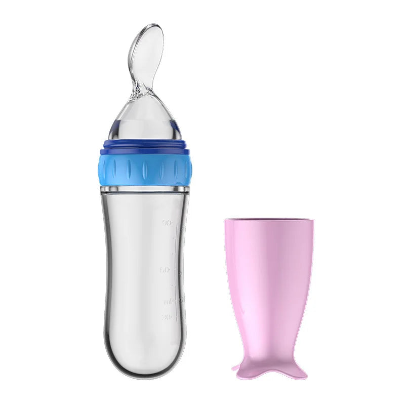 Baby Food Dispensing Spoon | Silicone Squeeze Feeding Bottle BPA Free
