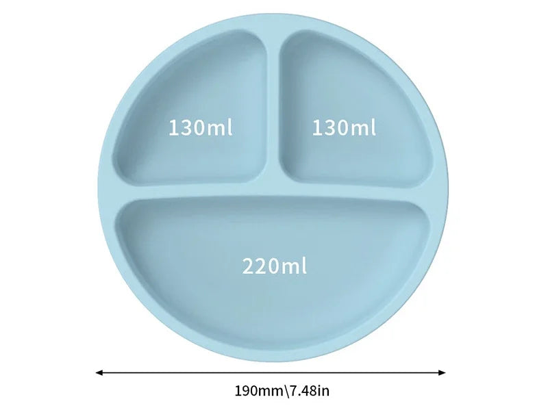 Baby Feeding Set Silicone Suction Plate Bowl Cup Wooden Spoon | BPA Free
