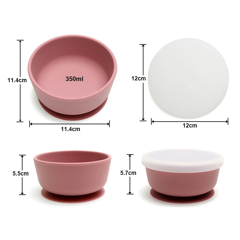 Nordic Silicone Baby Bowl Suction Plate | BPA Free Toddler Dishes 6M-6Y