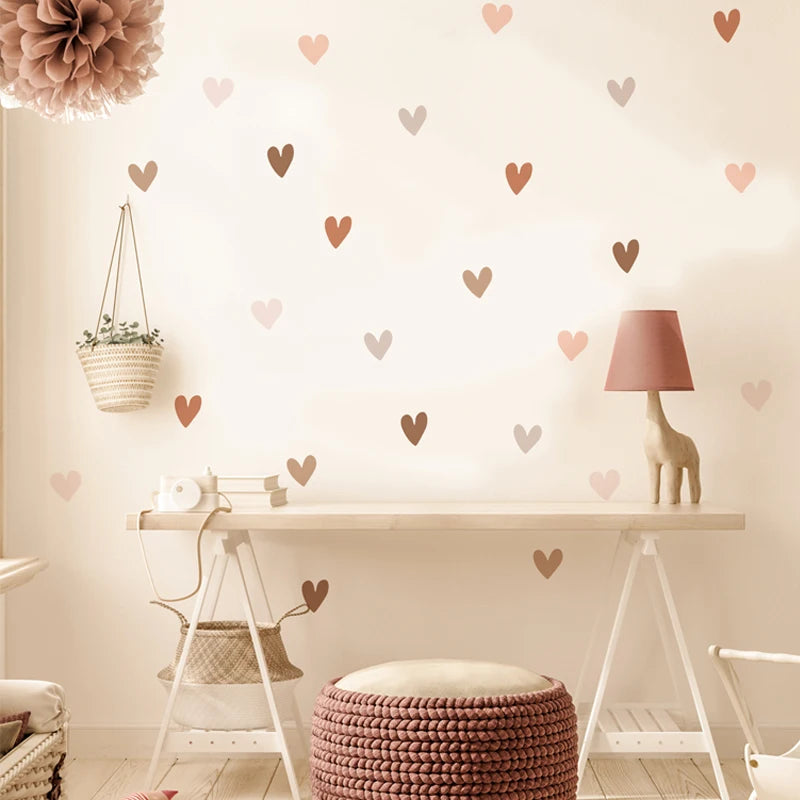 Nursery Wall Stickers Removable | Baby-Safe Heart & Sun Wall Decals