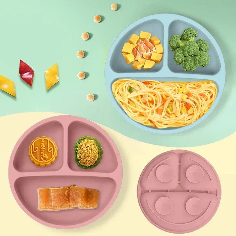 Baby Feeding Set Silicone Suction Plate Bowl Cup Wooden Spoon | BPA Free
