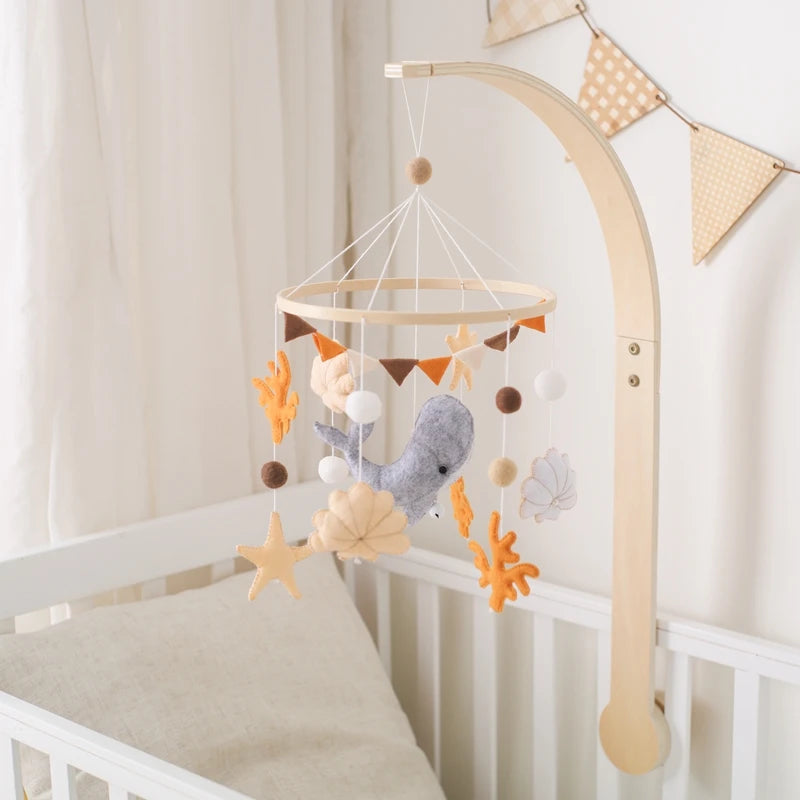 Wooden Musical Baby Mobile for Crib | Premium Nursery Mobile with Rotating Music & Safety Certified Design