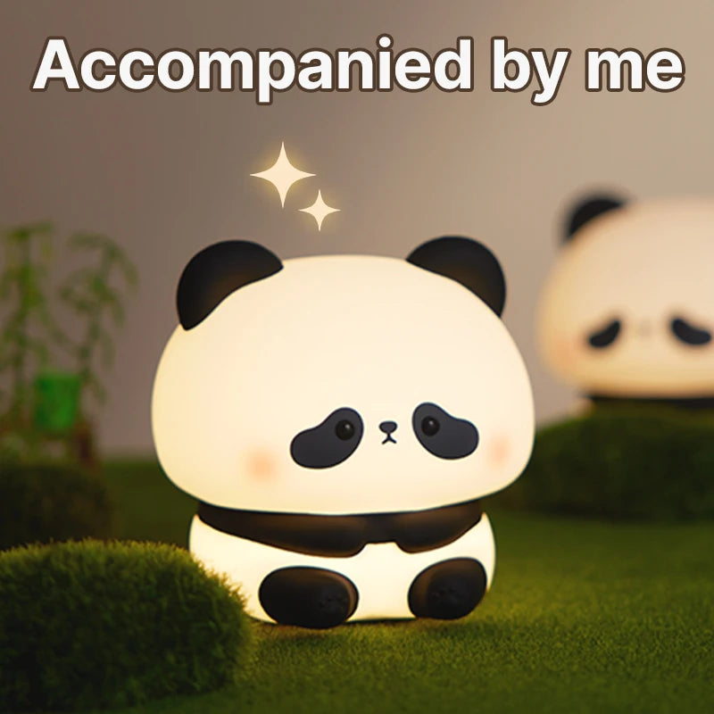 Baby Night Light Rechargeable | Nursery LED Lamp Touch Timer Panda