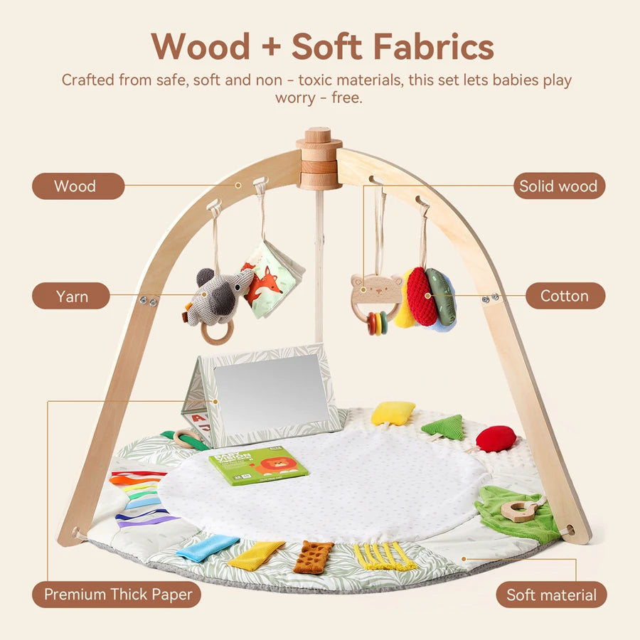 Wooden Baby Gym Frame Play Arch | Montessori Activity Center Newborn to 3 years