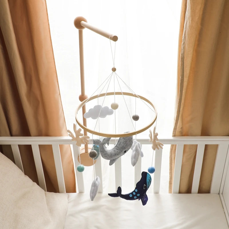 Wooden Musical Baby Mobile for Crib | Premium Nursery Mobile with Rotating Music & Safety Certified Design