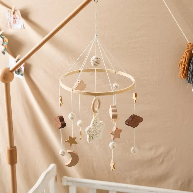 Wooden Musical Baby Mobile for Crib | Premium Nursery Mobile with Rotating Music & Safety Certified Design