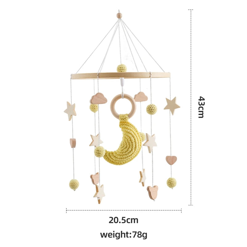 Wooden Musical Baby Mobile for Crib | Premium Nursery Mobile with Rotating Music & Safety Certified Design