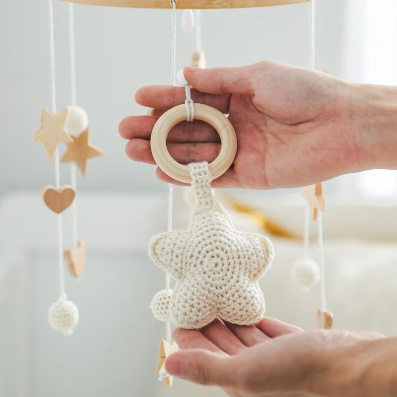 Wooden Musical Baby Mobile for Crib | Premium Nursery Mobile with Rotating Music & Safety Certified Design