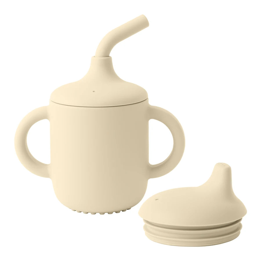 Silicone Training Cup 3-in-1 | BPA Free Baby Sippy Cup with Straw for Toddlers