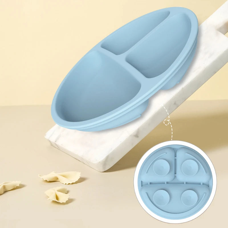 Baby Feeding Set Silicone Suction Plate Bowl Cup Wooden Spoon | BPA Free