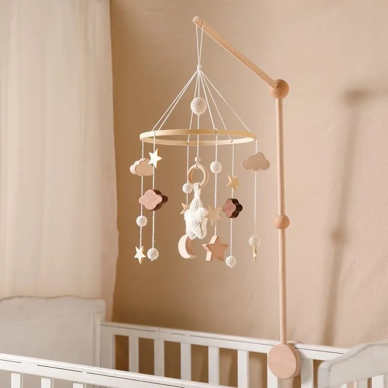 Wooden Musical Baby Mobile for Crib | Premium Nursery Mobile with Rotating Music & Safety Certified Design
