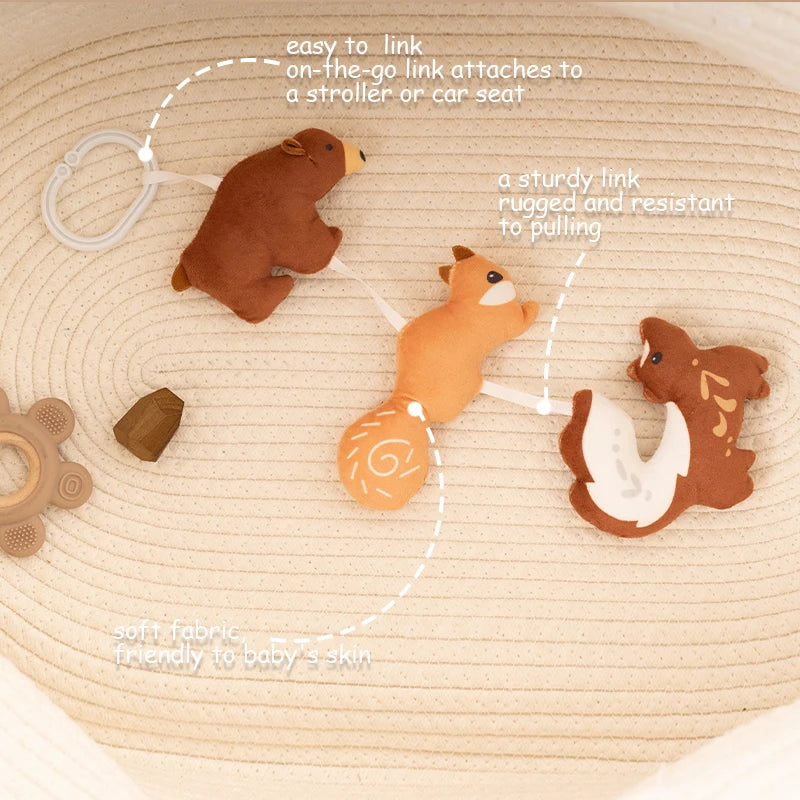 Baby Mobile Hanging Crib Toys | Soft Animal Set Clip-On 0–36m