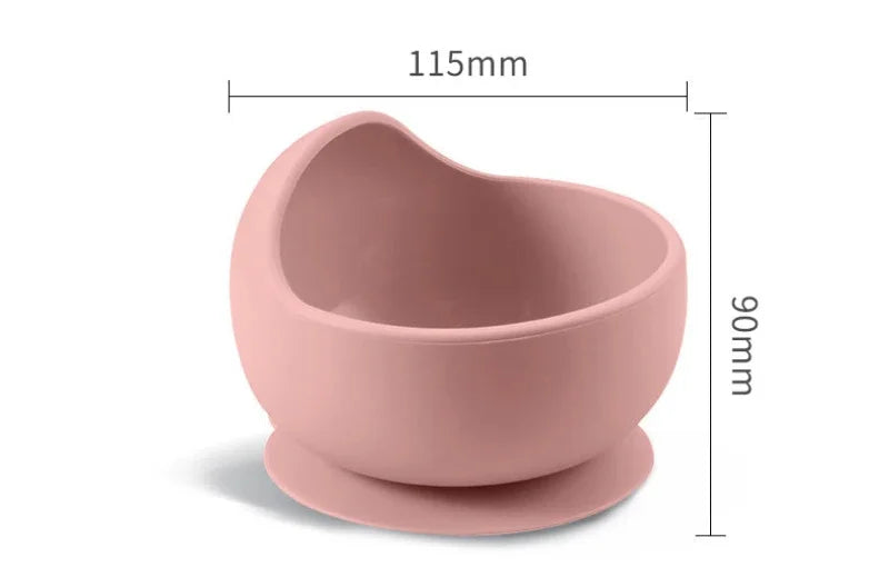 Baby Feeding Set Silicone Suction Plate Bowl Cup Wooden Spoon | BPA Free
