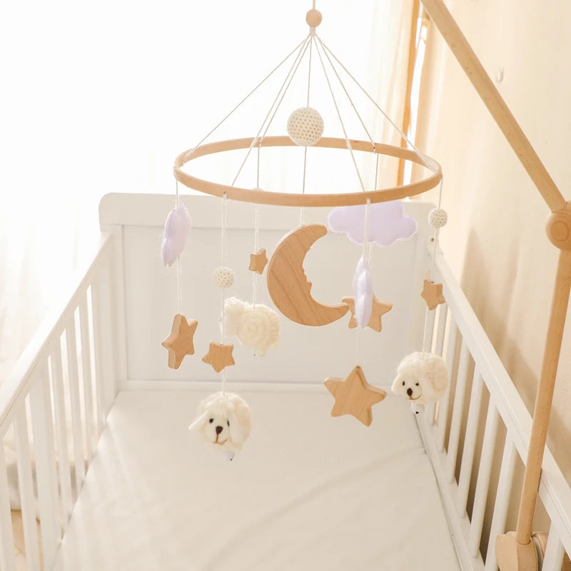 Wooden Musical Baby Mobile for Crib | Premium Nursery Mobile with Rotating Music & Safety Certified Design