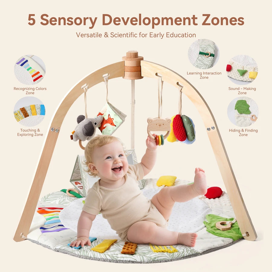 Wooden Baby Gym Frame Play Arch | Montessori Activity Center Newborn to 3 years