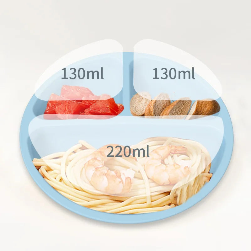 Baby Feeding Set Silicone Suction Plate Bowl Cup Wooden Spoon | BPA Free